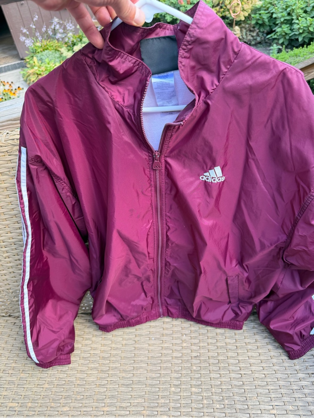 Adidas Burgundy Track Jacket size L - Picture 6 of 7